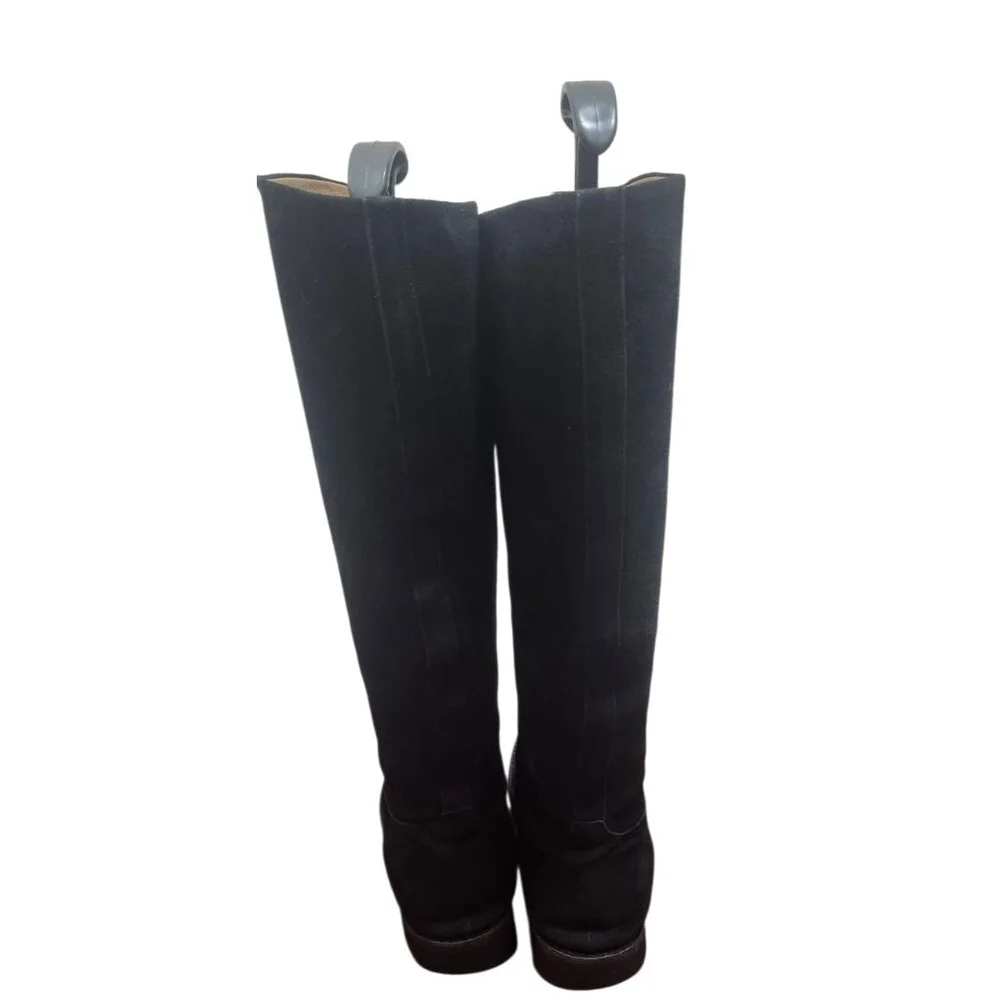 Gravati Black Suede Knee High Boots Vibram Gumlite Sole Classic Riding Style 9M